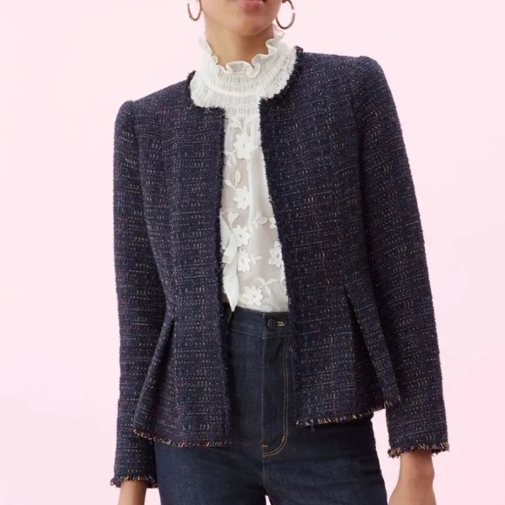 Rebecca Taylor Blue and Pink Blazer Tailored Fit
